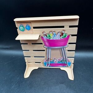 Barbie Doll 2018 Malibu House Replacement Fence Tan Piece With Cooler Graphic